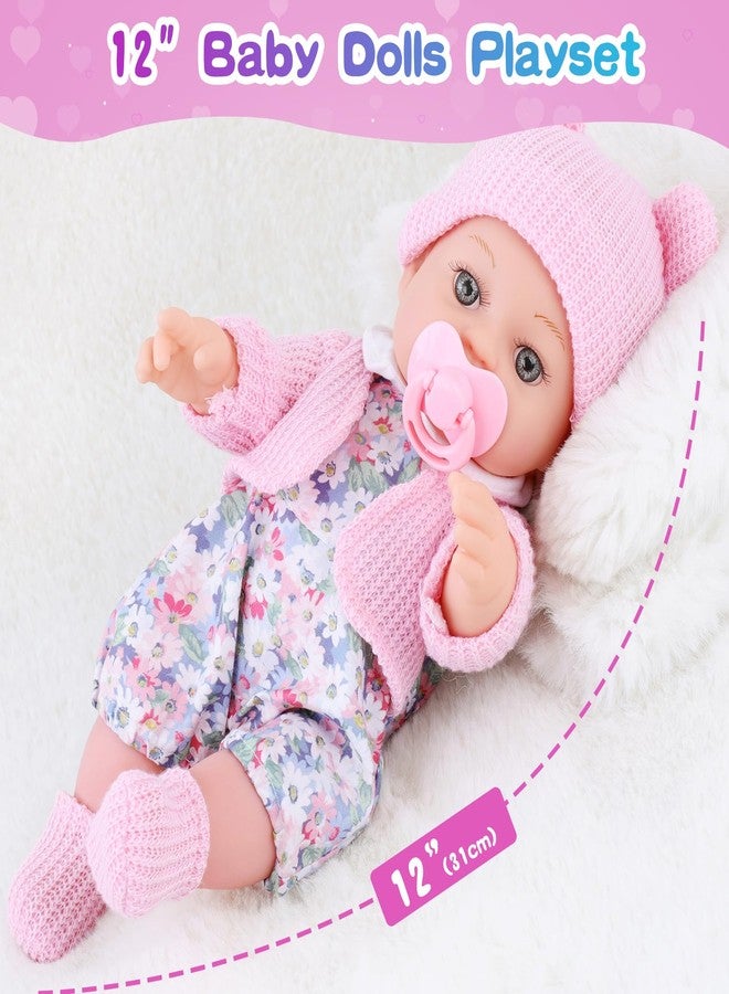 BDDOLL 12 Inch Baby Doll Backpack Playset with Dolls Clothes and Accessories Included Backpack, Washcloth, Bottles, Nipple,Socks, Hats - Image 3